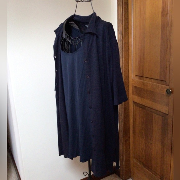 Eileen Fisher woman navy half sleeve  cardigan, 2X, Merino Wool, new without tag - Picture 3 of 7